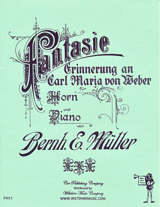 Book cover for Fantasie, Grinnerung an Caarl maria von Weber