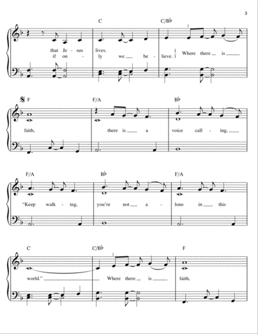Where There Is Faith Where There Is Faith Easy Piano scores gallery preview page 3