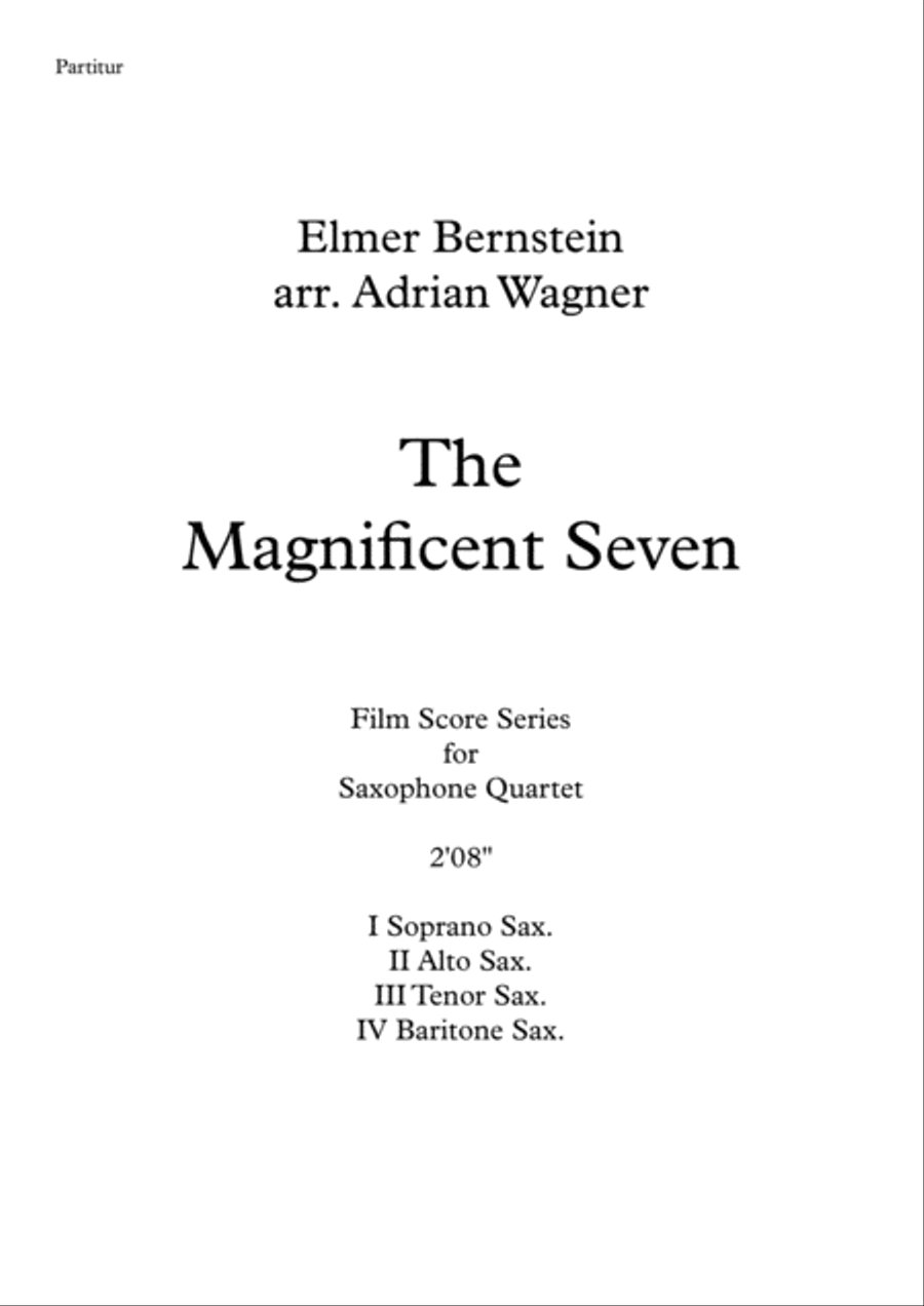 The Magnificent Seven The Magnificent Seven Saxophone Quartet scores gallery preview page 2