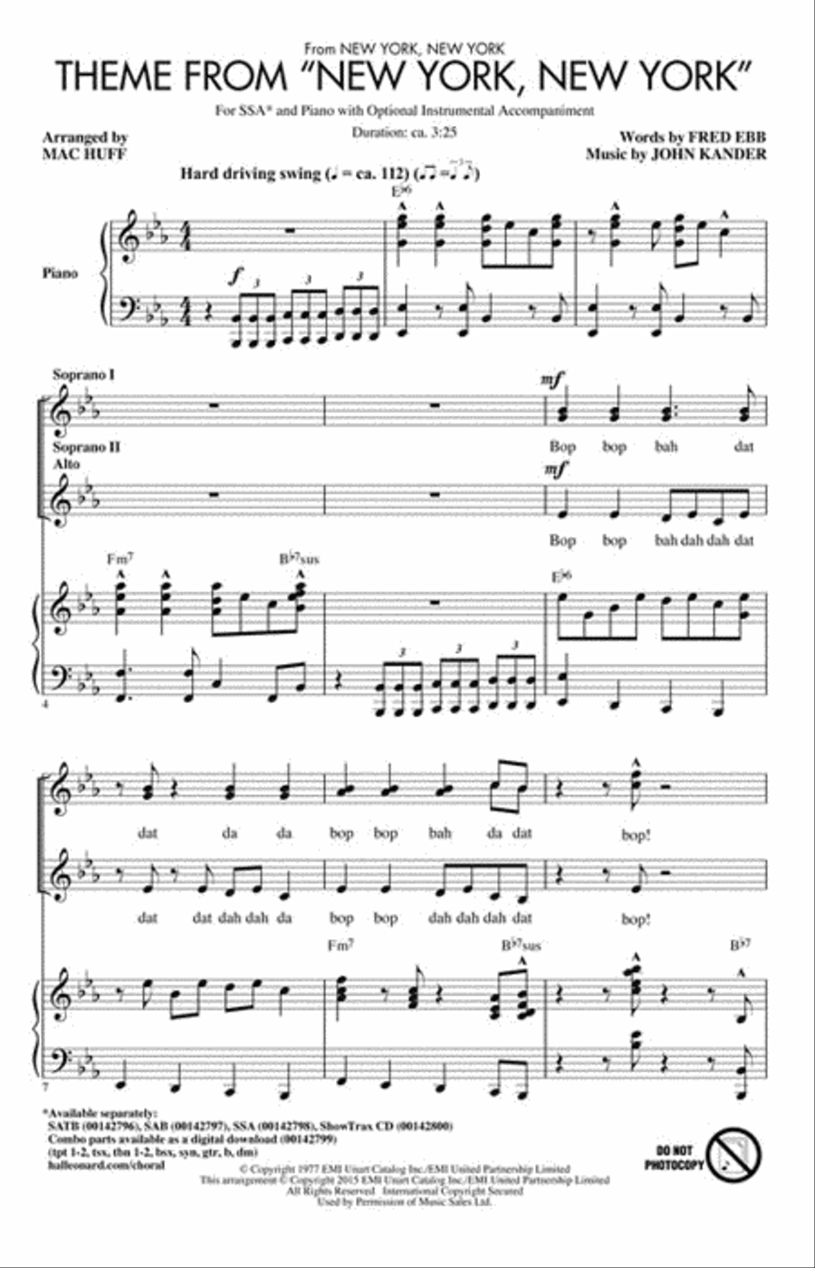 Theme from “New York, New York” SSA scores gallery preview page 2
