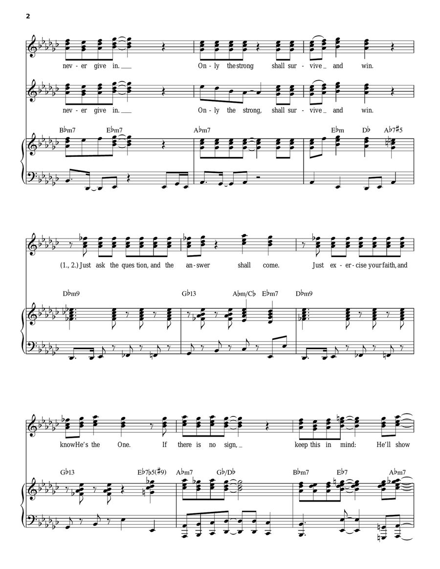Show Up! Piano, Vocal, Guitar scores gallery preview page 2