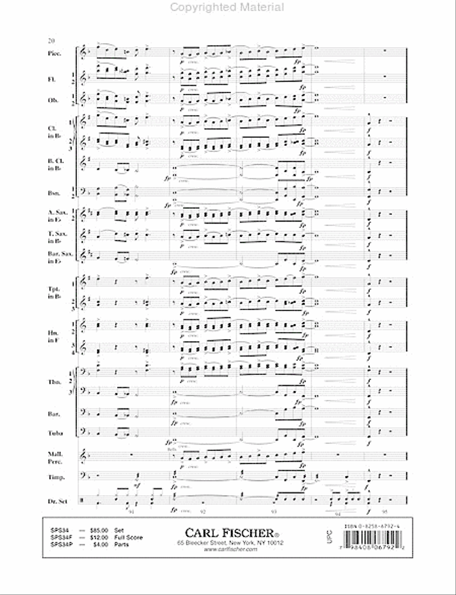 Chicago (That Toddlin' Town) Concert Band scores gallery preview page 21