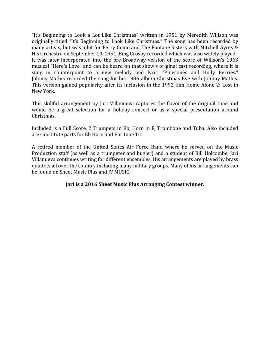 It's Beginning To Look Like Christmas Brass Ensemble scores gallery preview page 2