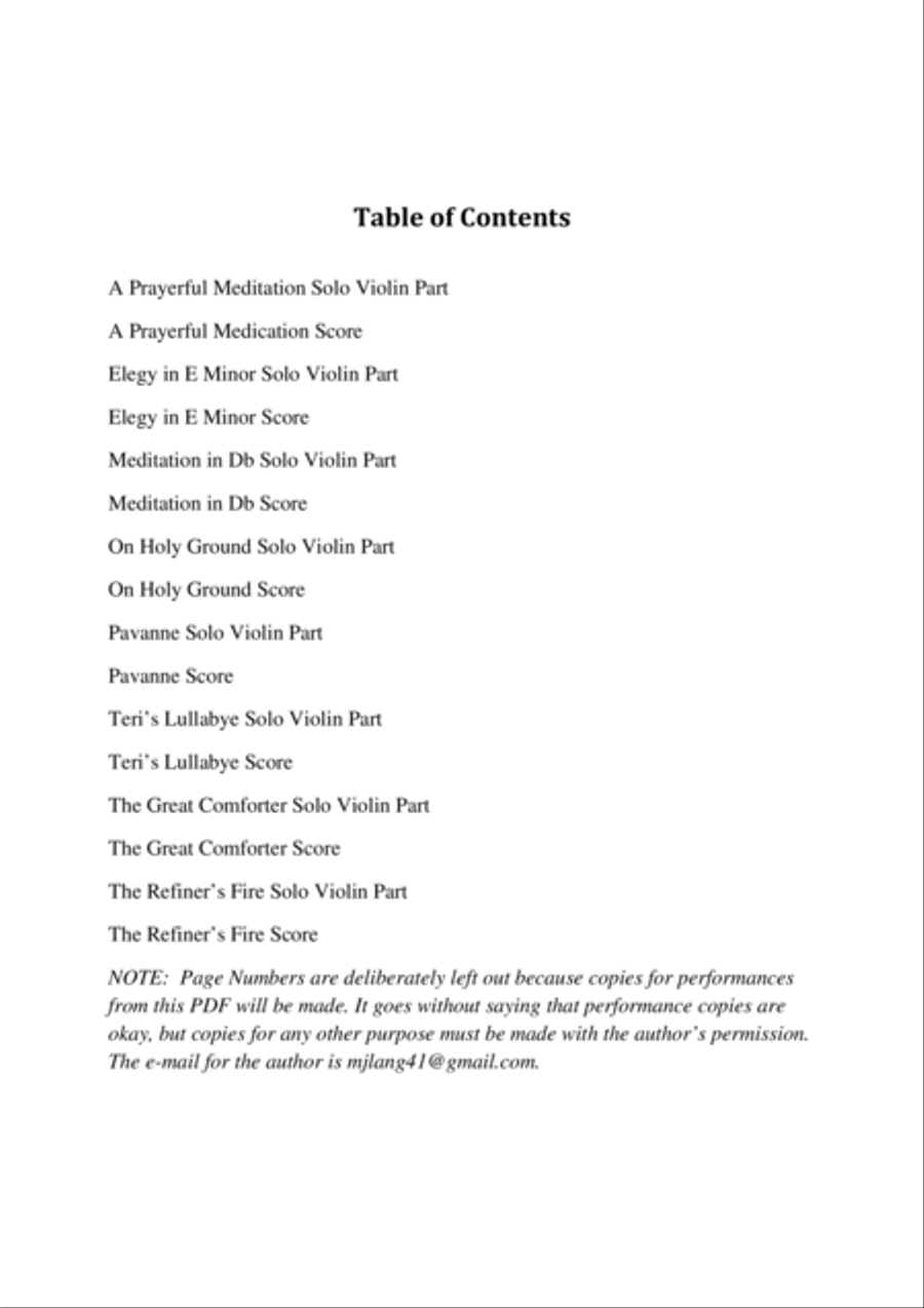 Original Selections for Violin and Piano -- Preludes, Offertories, Postludes
