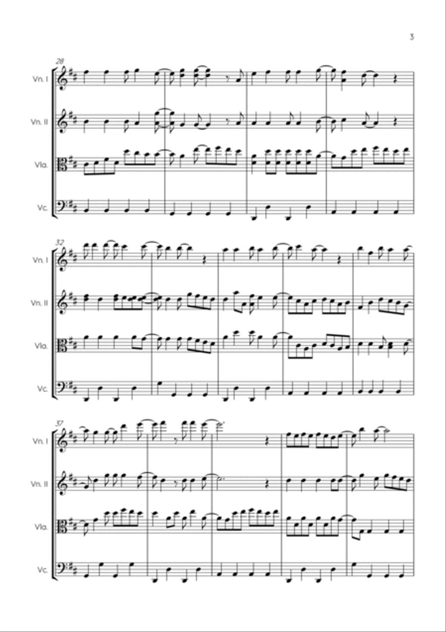 Friday I'm In Love String Quartet scores gallery preview page 3