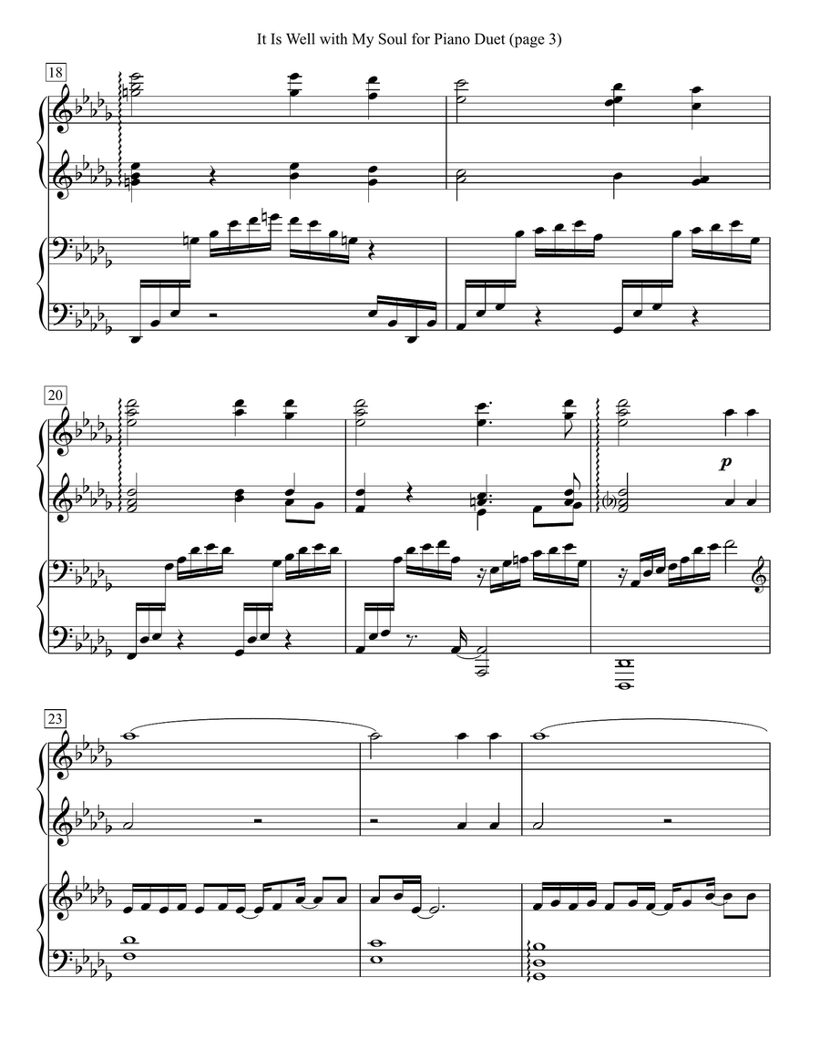 It Is Well with My Soul for Piano Duet 1 Piano, 4-Hands scores gallery preview page 3