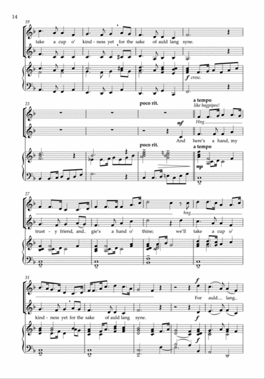 Auld Lang Syne 2-Part scores gallery preview page 4