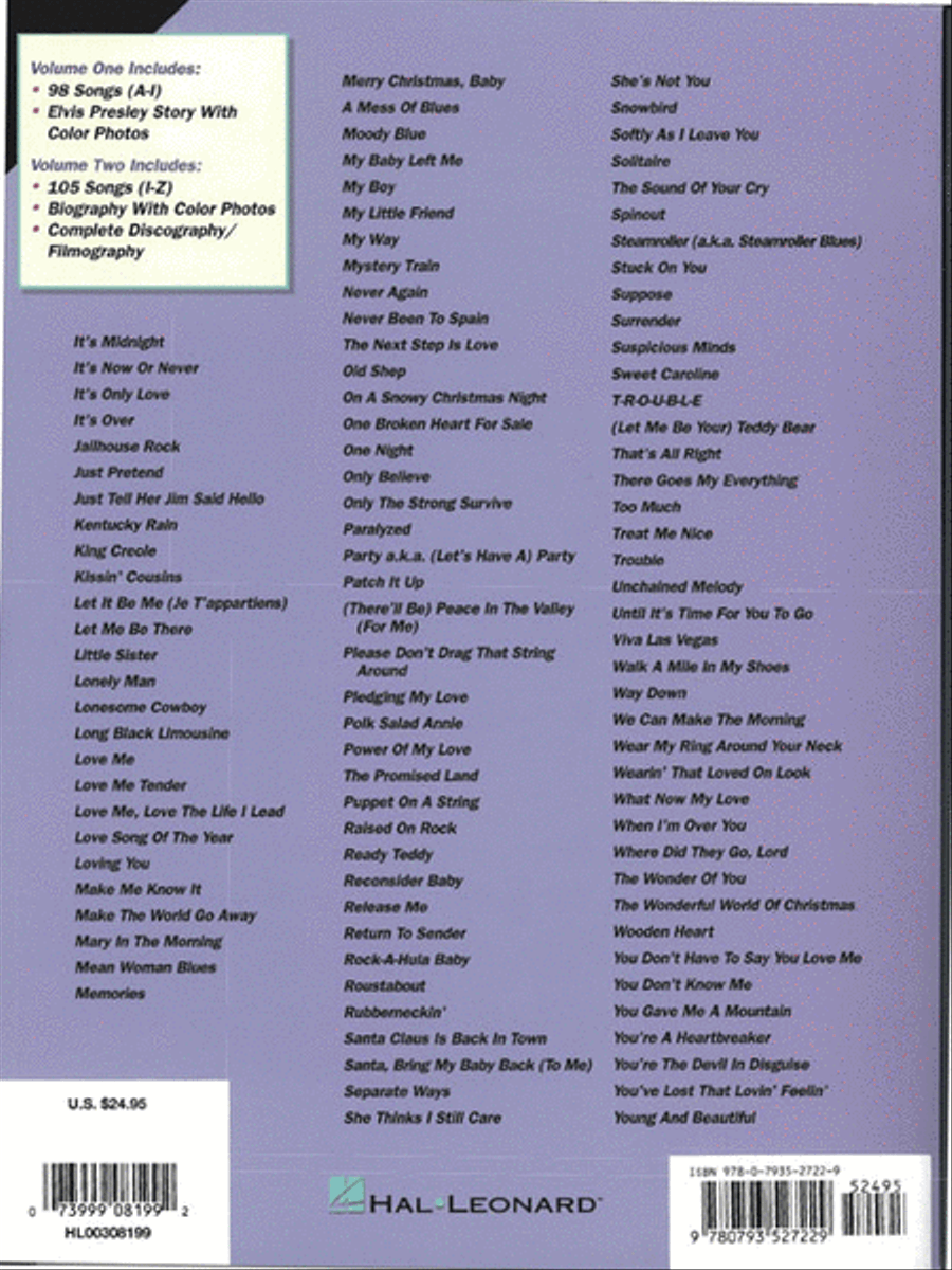 Elvis Presley Anthology – Volume 2 Piano, Vocal, Guitar scores gallery preview page 6