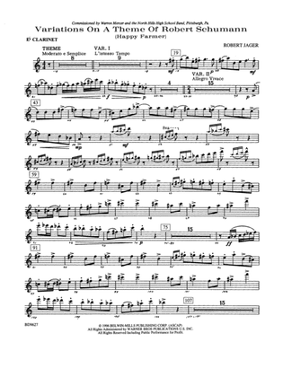 Variations on a Theme of Robert Schumann: E-flat Soprano Clarinet
