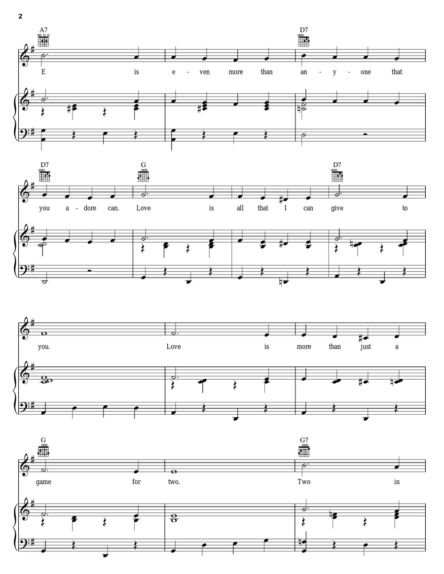 L-O-V-E Piano, Vocal, Guitar scores gallery preview page 2