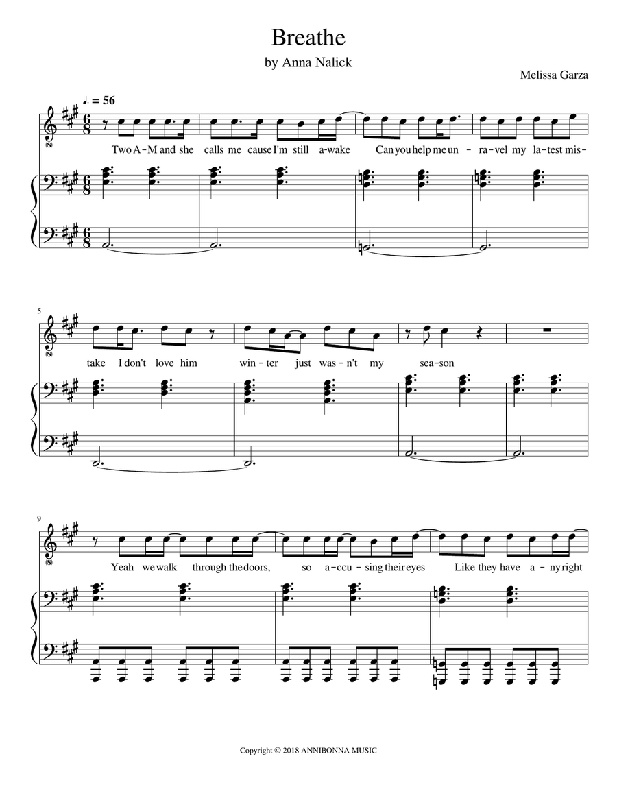 Breathe (2am) Breathe (2am) Piano, Vocal scores gallery preview page 1