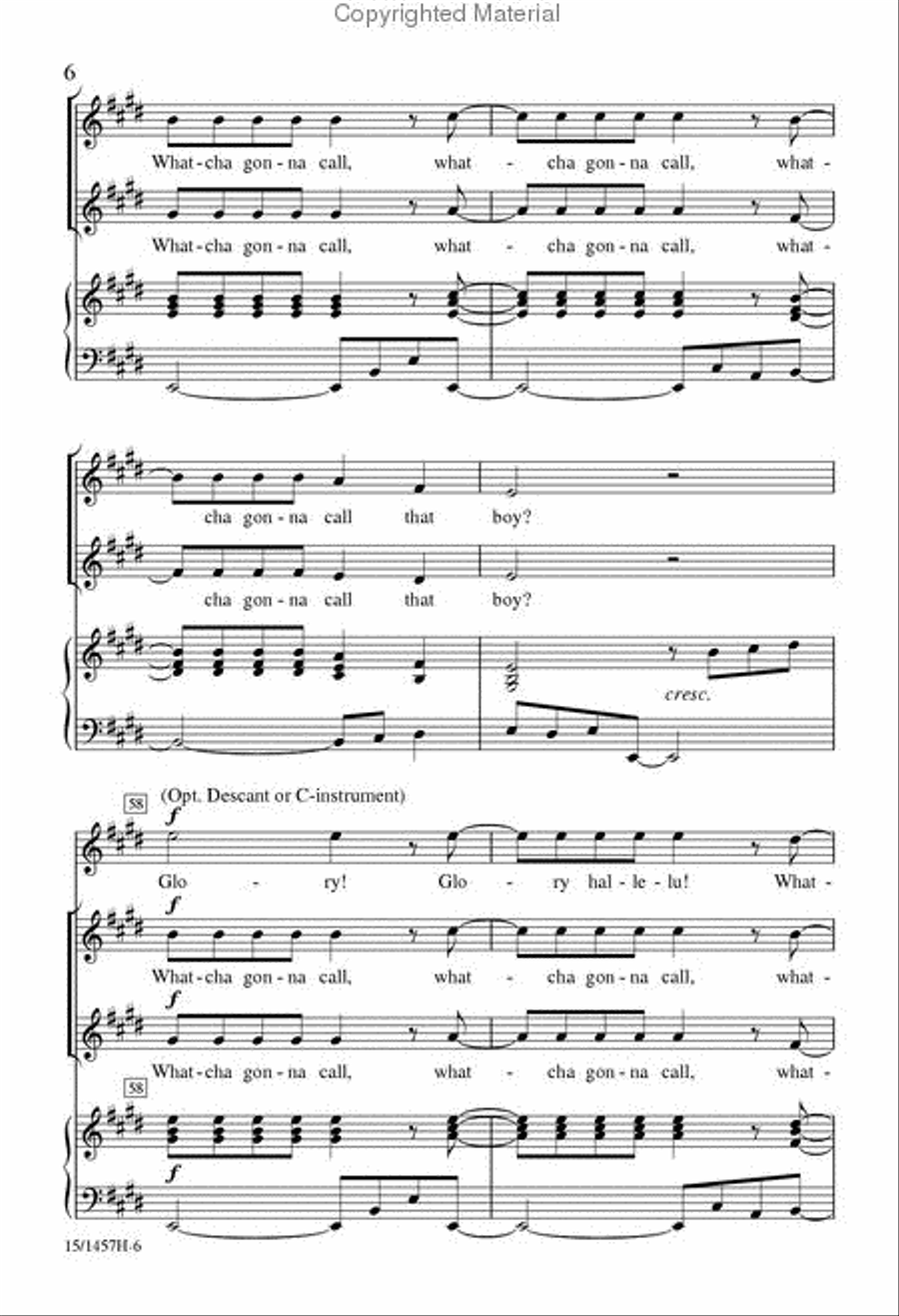 Whatcha Gonna Call That Baby? Unison Choir scores gallery preview page 7
