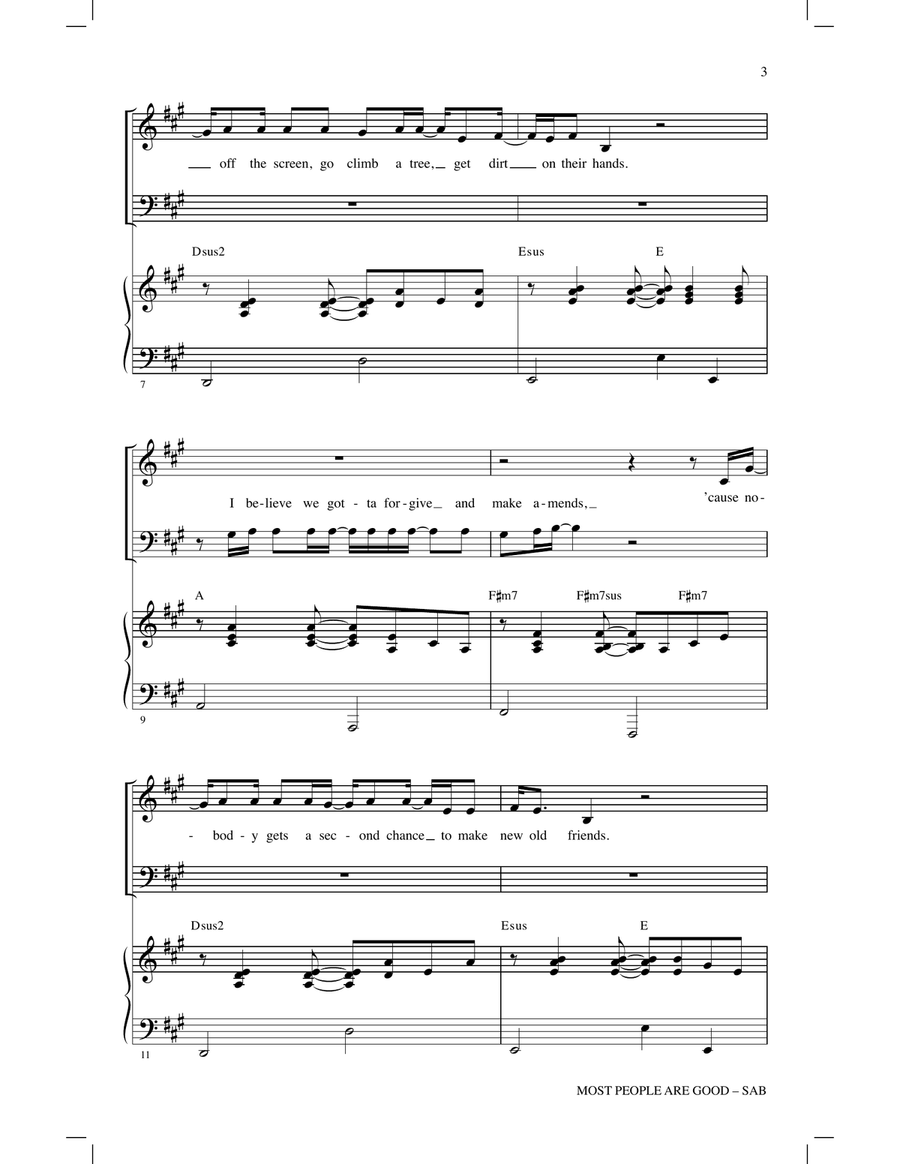 Most People Are Good (arr. Ed Lojeski) 3-Part scores gallery preview page 2