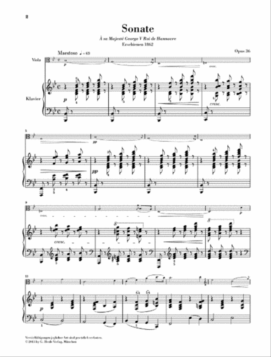 Viola Sonata in B-Flat Major, Op. 36 Piano Accompaniment scores gallery preview page 2