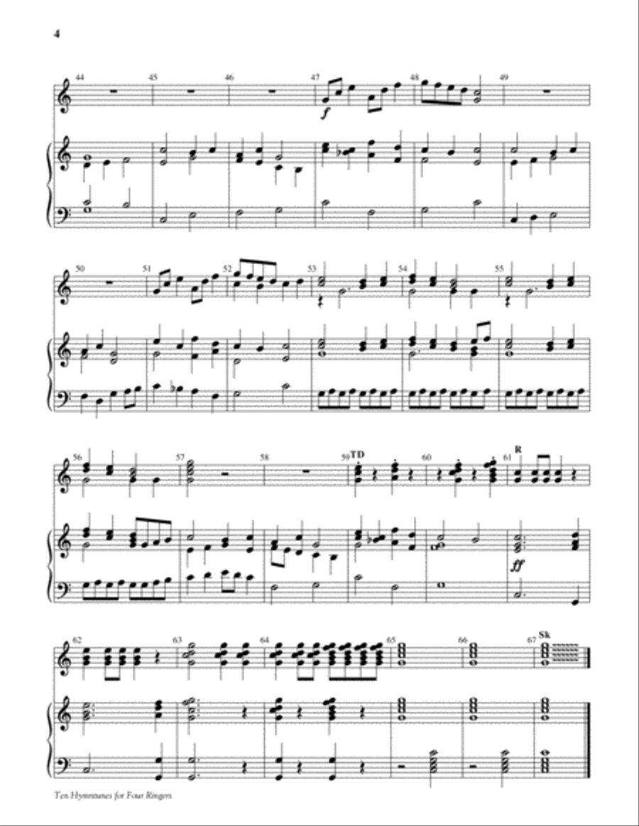 Ten Hymntunes for Four Ringers Handbell Choir scores gallery preview page 5