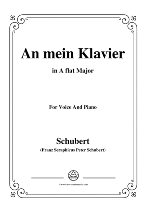 Book cover for Schubert-An mein Klavier,in A flat Major,for Voice&Piano