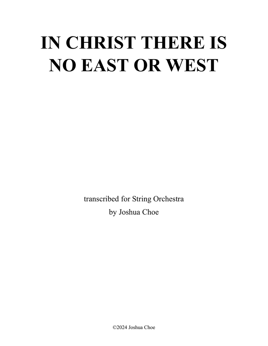 In Christ There Is No East or West String Orchestra scores gallery preview page 1
