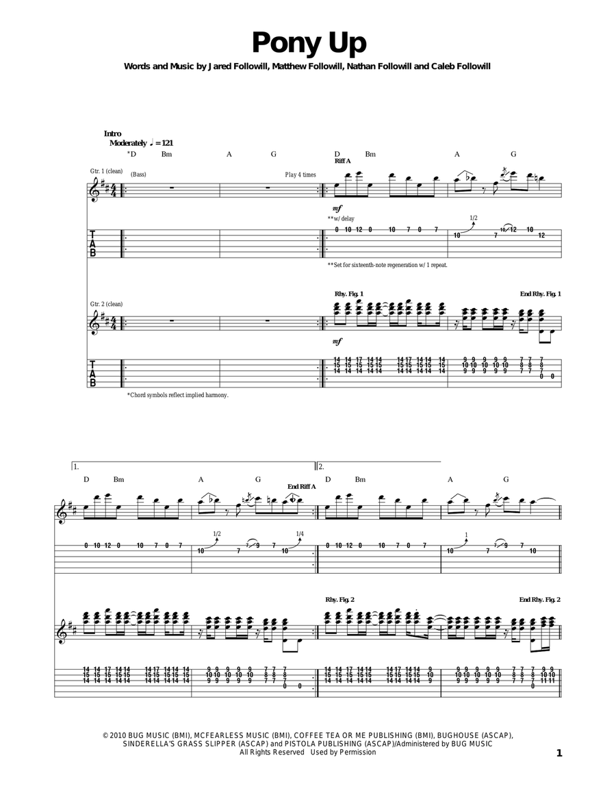 Pony Up Acoustic Guitar scores gallery preview page 1
