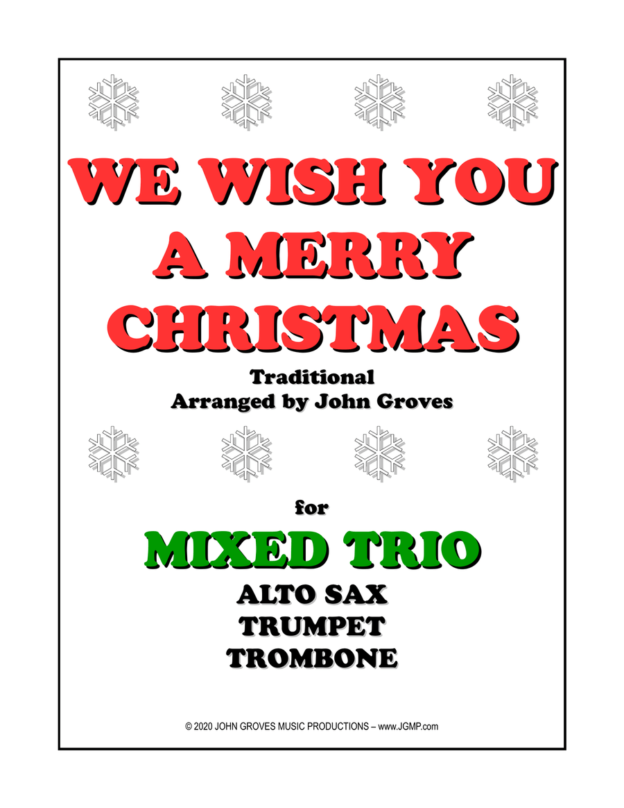 We Wish You A Merry Christmas - Alto Sax, Trumpet, Trombone (Trio) Small Ensemble scores gallery preview page 1