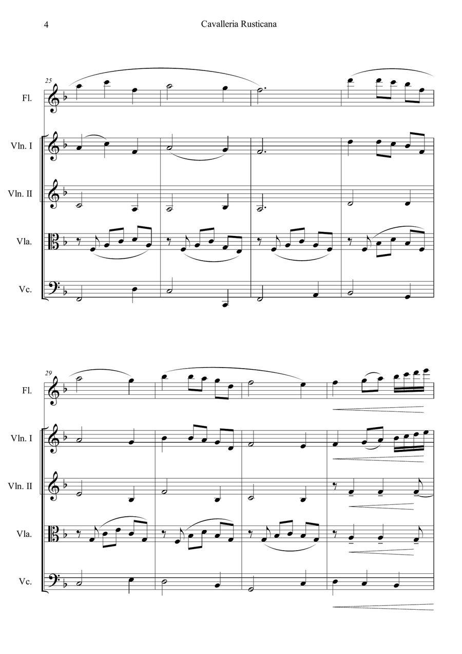 Cavalleria Rusticana by Pietro Mascagni Flute - Digital Sheet Music page 4
