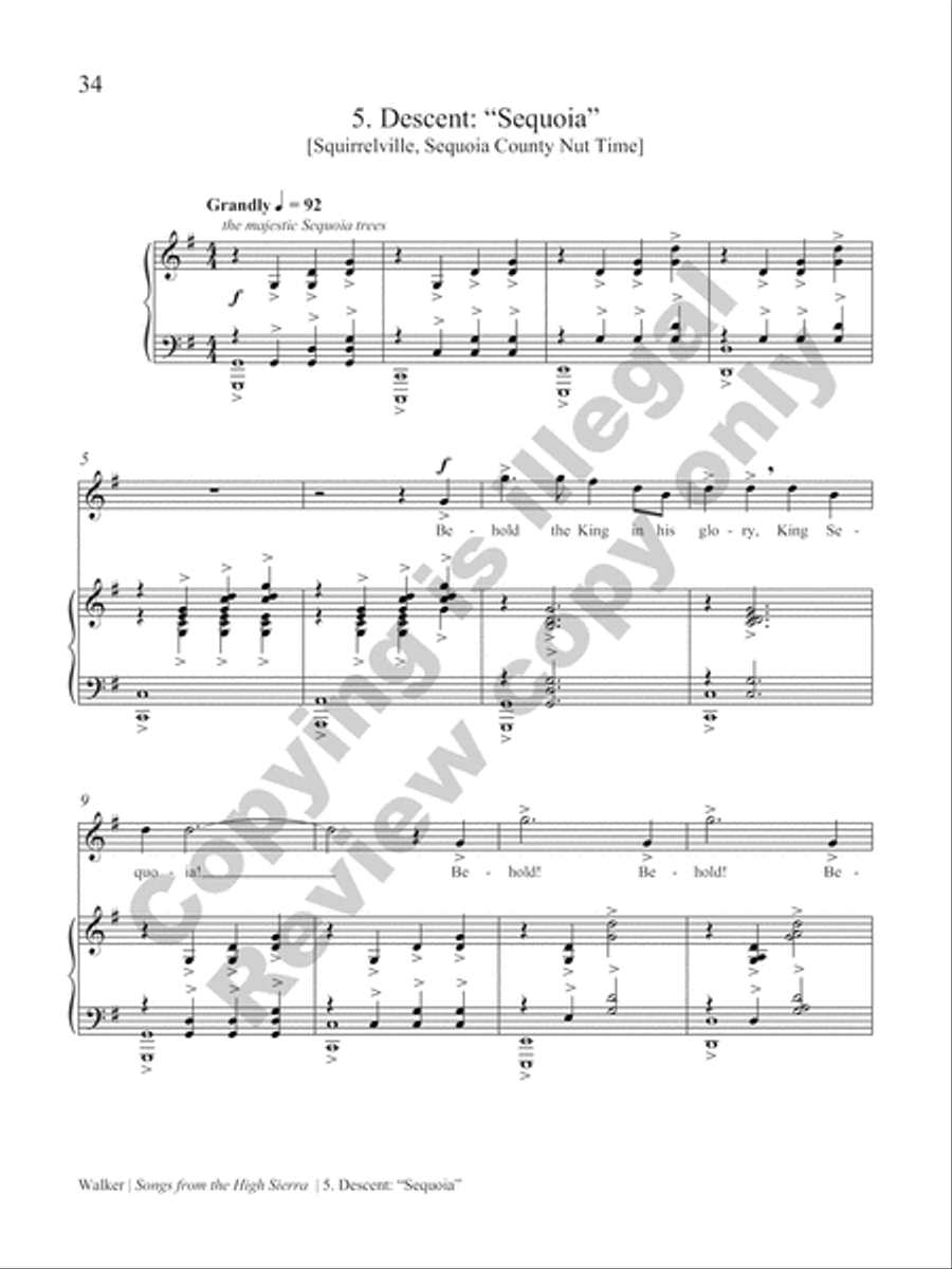 Songs from the High Sierra High Voice scores gallery preview page 18
