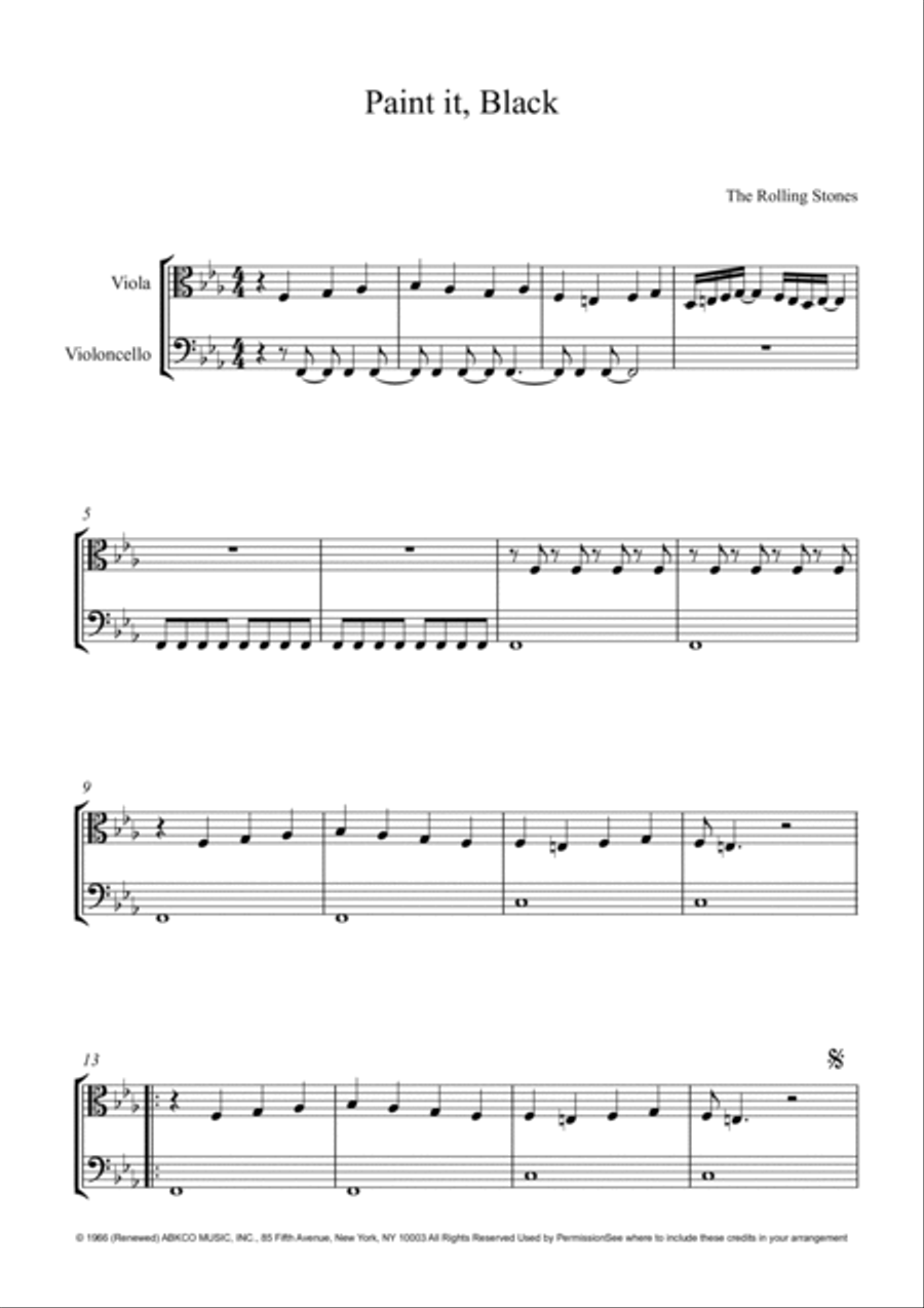 Paint It, Black Trumpet Duet scores gallery preview page 2
