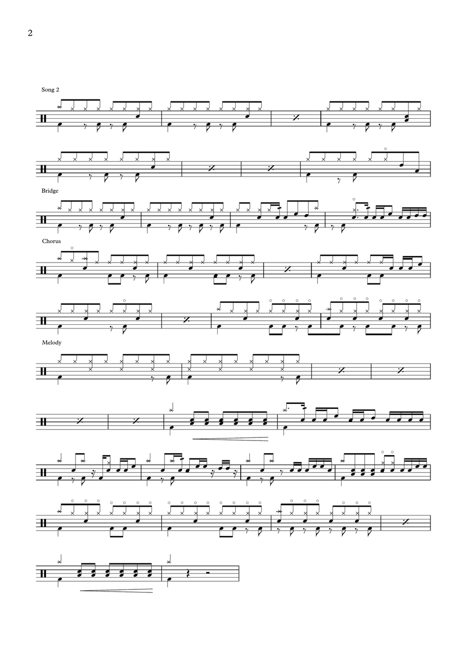 Dear Friends by Triplane (Drum Scores) Drum Set scores gallery preview page 2