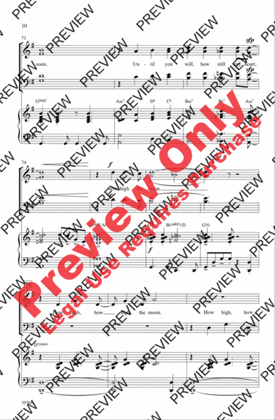 How High the Moon 4-Part scores gallery preview page 10
