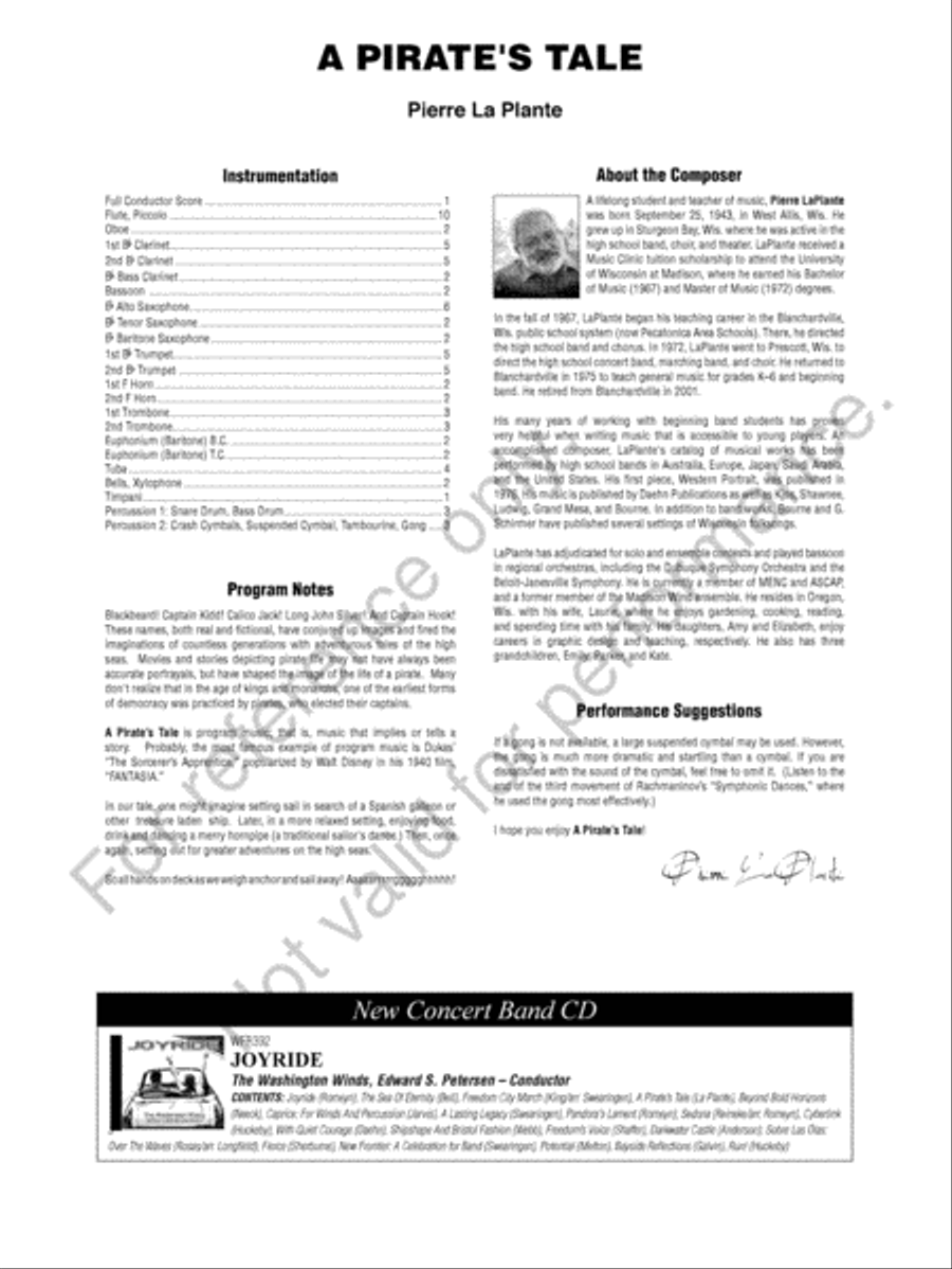 A Pirate's Tale A Pirate's Tale Concert Band scores gallery preview page 3