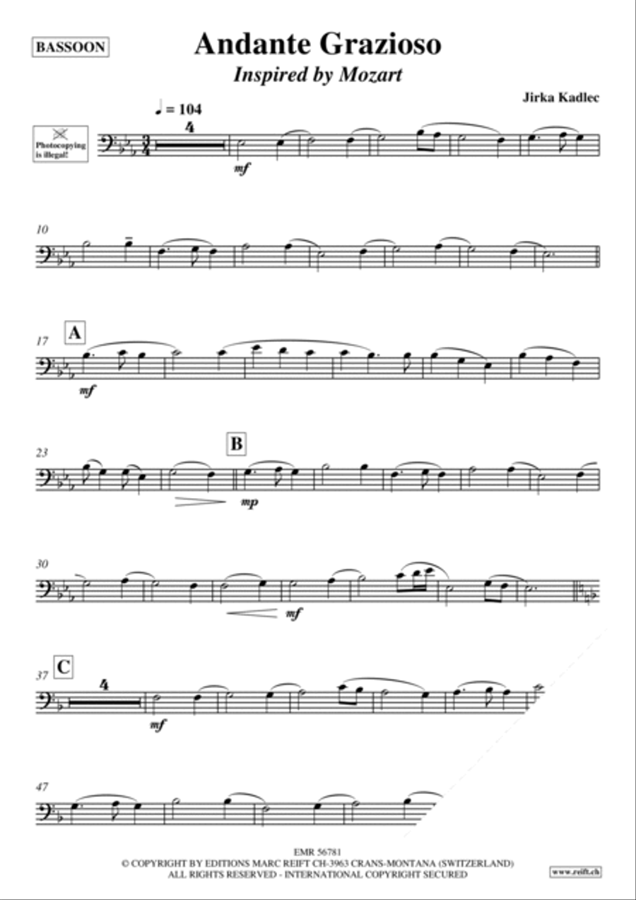 Andante Grazioso Bassoon Solo scores gallery preview page 3
