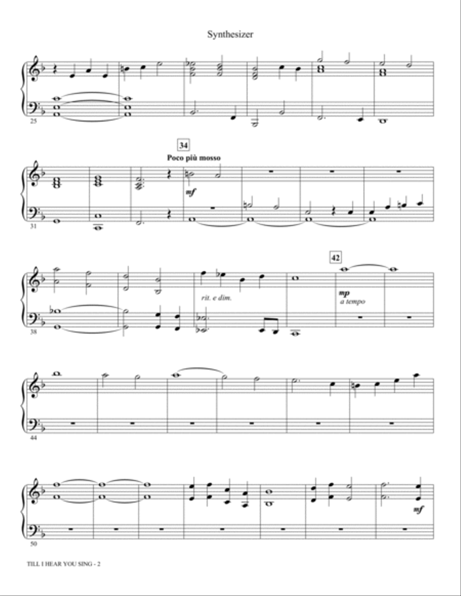'Till I Hear You Sing (from Love Never Dies) (arr. Mac Huff) - Keyboard/ Synthesizer Choir scores gallery preview page 2