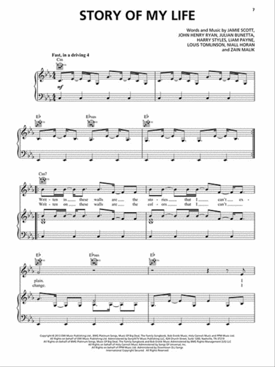 One Direction - Midnight Memories Piano, Vocal, Guitar scores gallery preview page 4