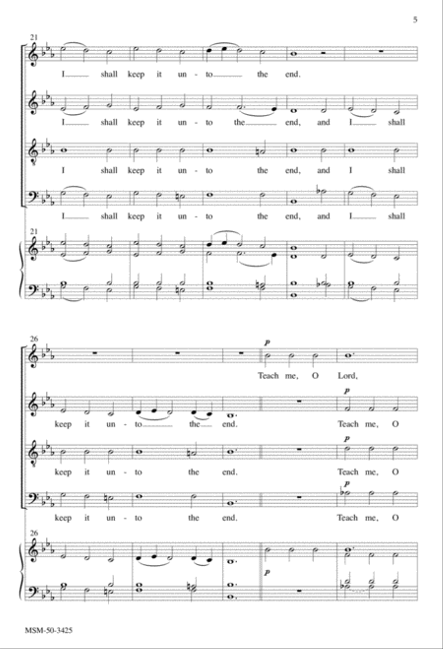Teach Me, O Lord Teach Me, O Lord 4-Part scores gallery preview page 5