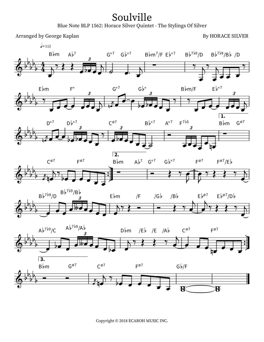 Soulville Soulville Piano scores gallery preview page 1