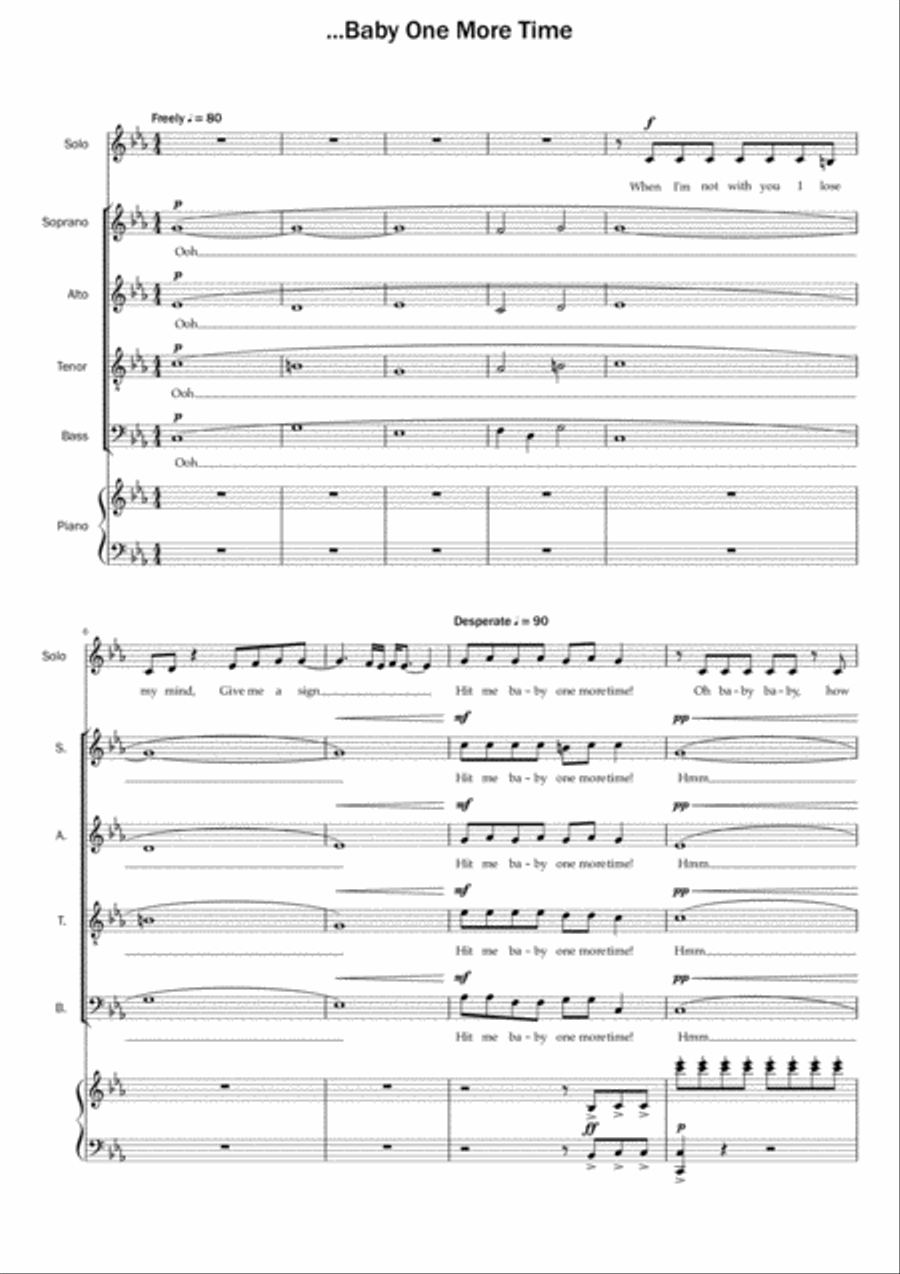 ...baby One More Time 4-Part scores gallery preview page 1