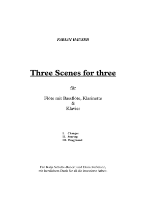 Three Scenes For Three, Trio for Flute with Bassflute, Clarinet and Piano