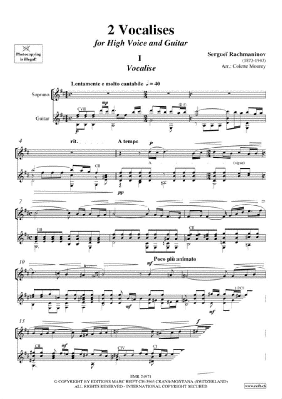 2 Vocalises Guitar scores gallery preview page 3