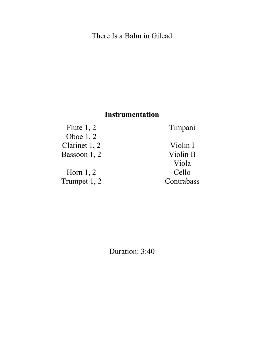 There Is a Balm in Gilead Full Orchestra scores gallery preview page 2