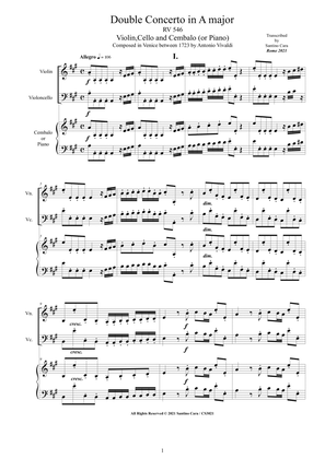 Vivaldi - Double Concerto in A major RV 546 for Violin, Cello and Cembalo (or Piano)