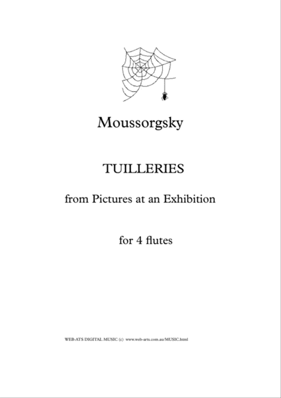 TUILLERIES from Pictures at an Exhibition for 4 flutes - MOUSSORGSKY Flute Quartet scores gallery preview page 1