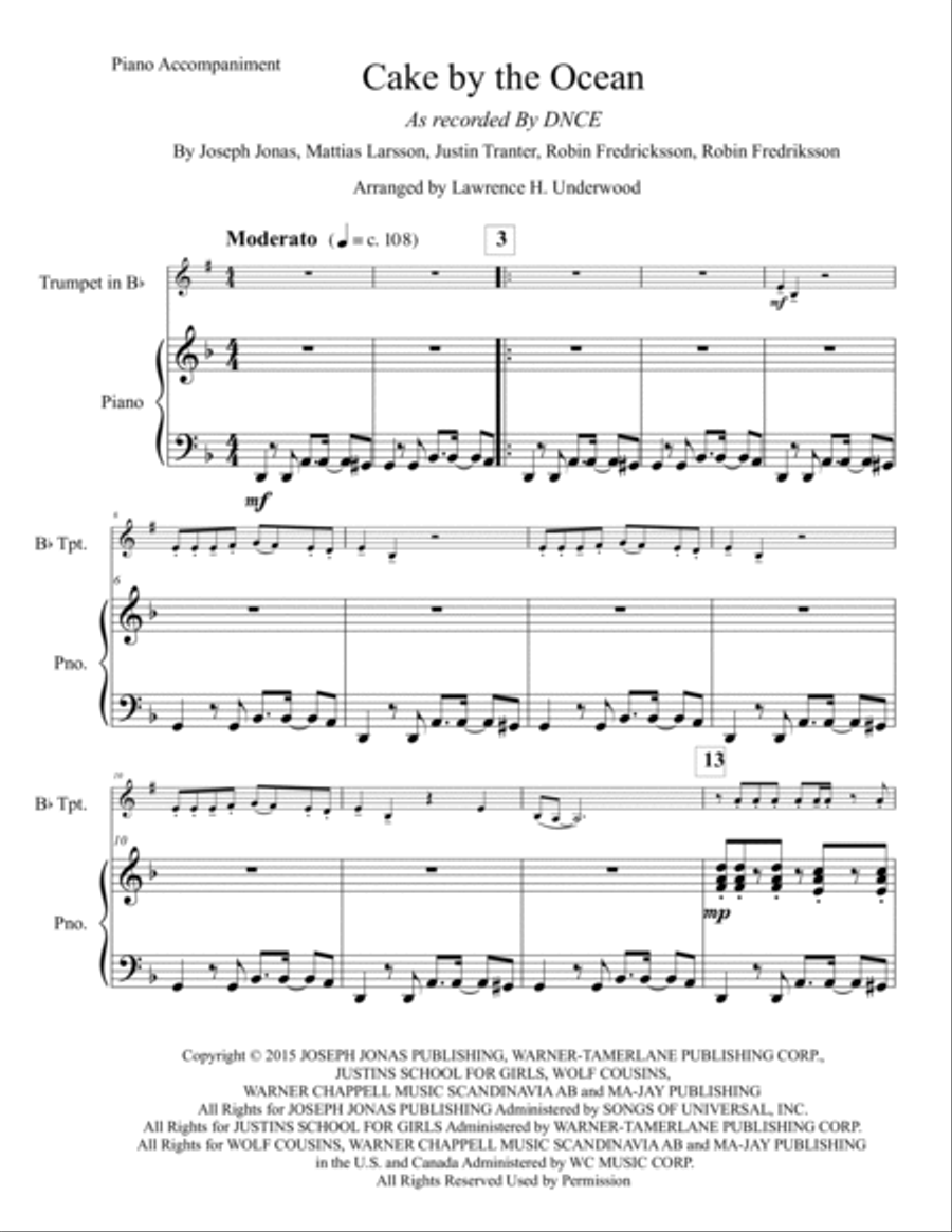 Cake By The Ocean B-Flat Trumpet scores gallery preview page 2