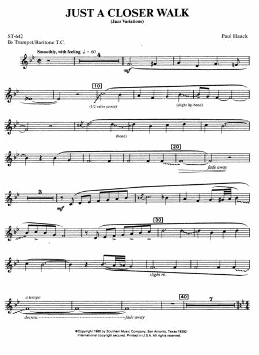 Just a Closer Walk Trumpet scores gallery preview page 2
