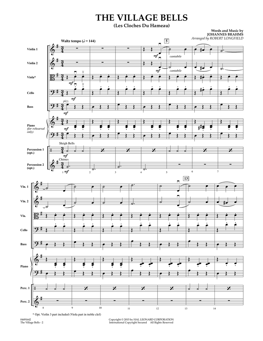 The Village Bells (Les Cloche du Hameau) - Conductor Score (Full Score) String Orchestra scores gallery preview page 2