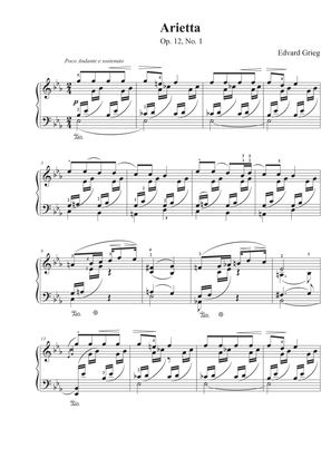 Book cover for Arietta - Op. 12, No. 1 - Edvard Grieg