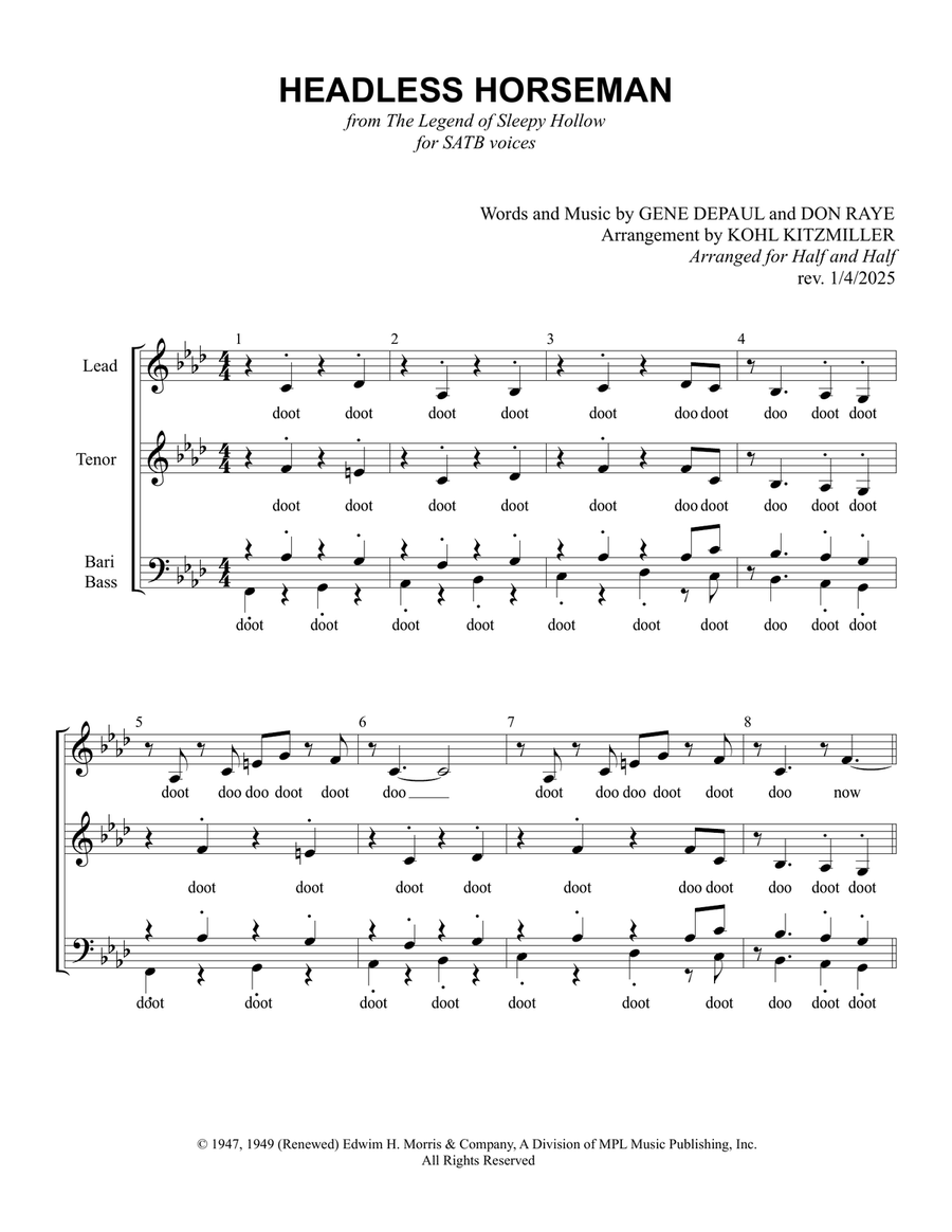 The Headless Horseman 4-Part scores gallery preview page 2