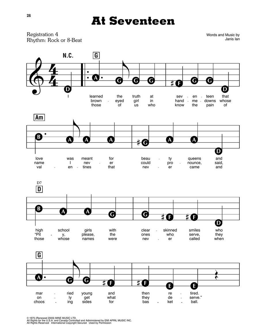 At Seventeen Electronic Keyboard scores gallery preview page 1