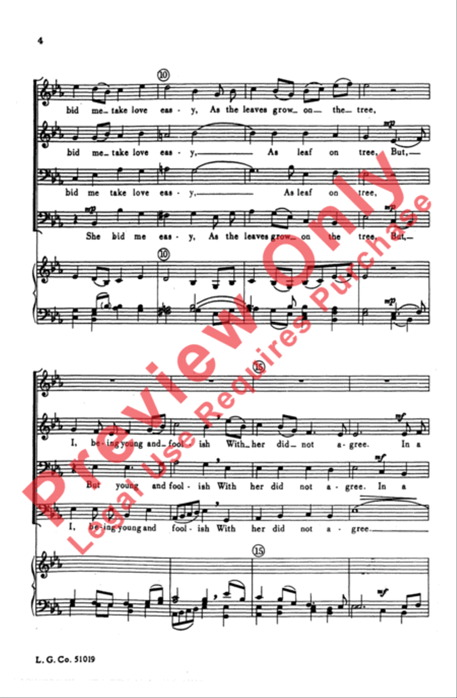 Down by the Sally Gardens Men's Choir scores gallery preview page 3