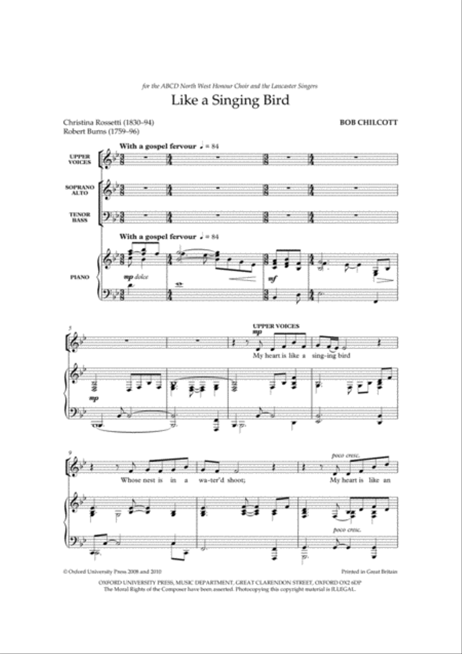 Like a Singing Bird SSA scores gallery preview page 2