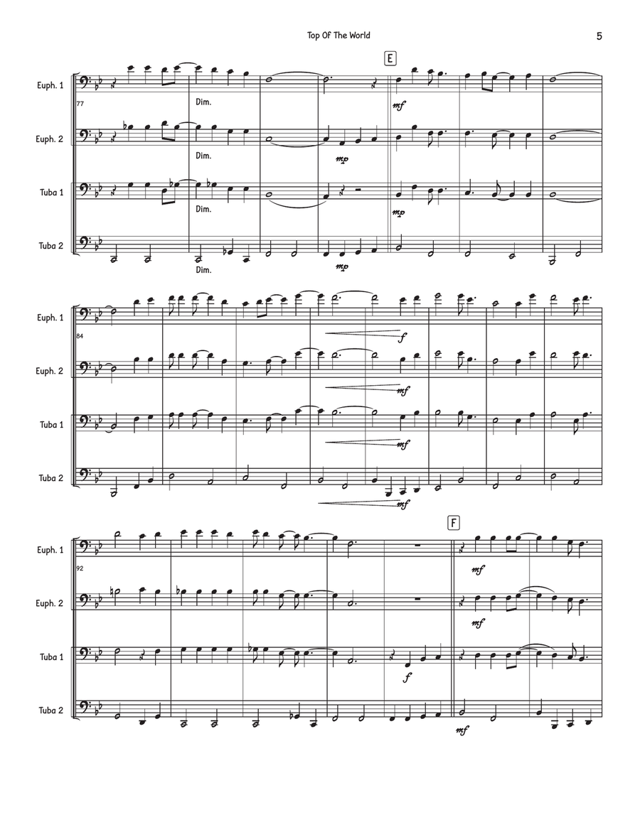 Top Of The World Brass Quartet scores gallery preview page 5