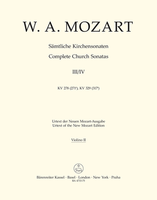 Book cover for Samtliche Kirchensonaten, Heft 3/4